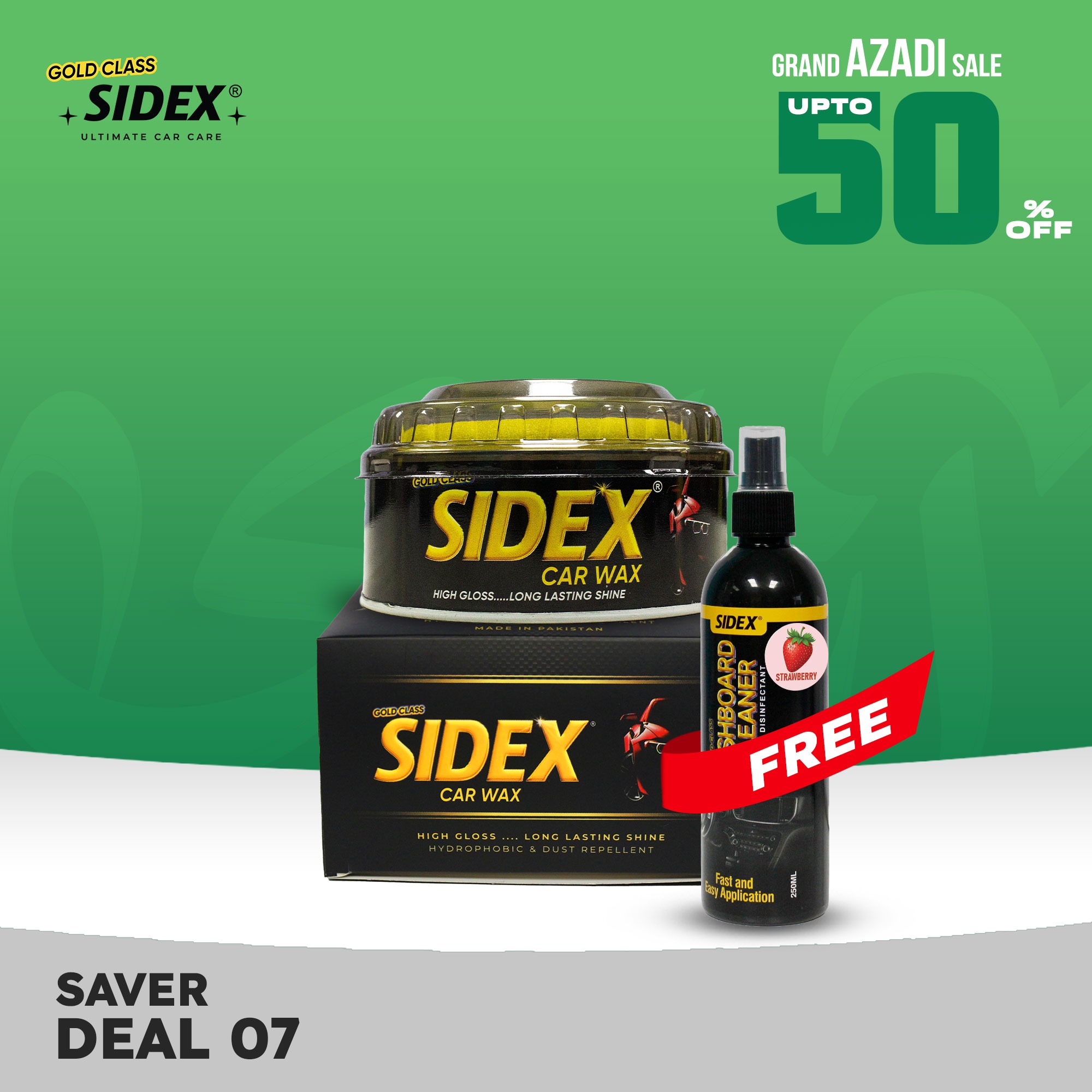 (Saver Deal-7) Sidex Car Wax with Free Dashboard Cleaner
