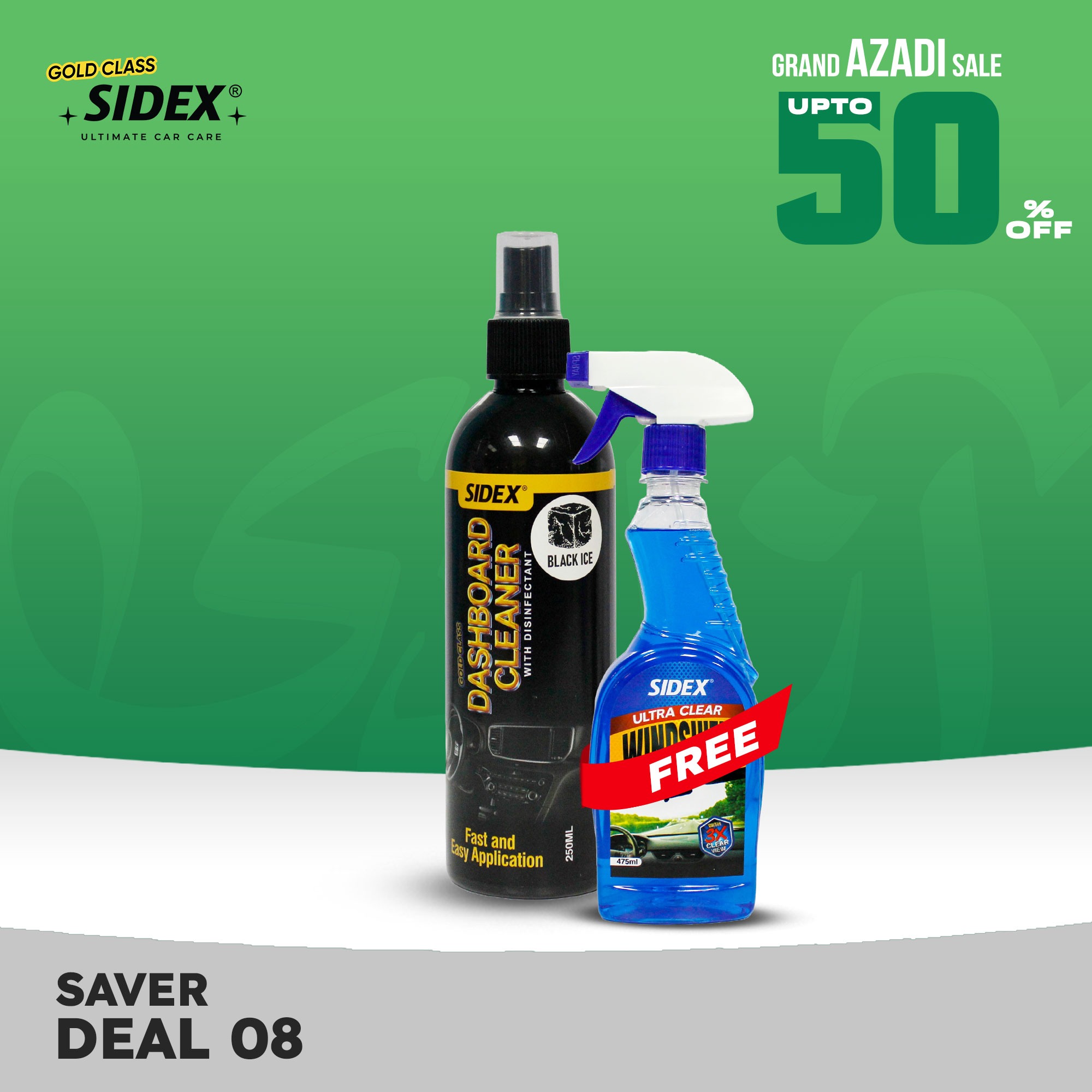 (Saver Deal-8) Dashboard Cleaner 250ml with Free Windshield Cleaner