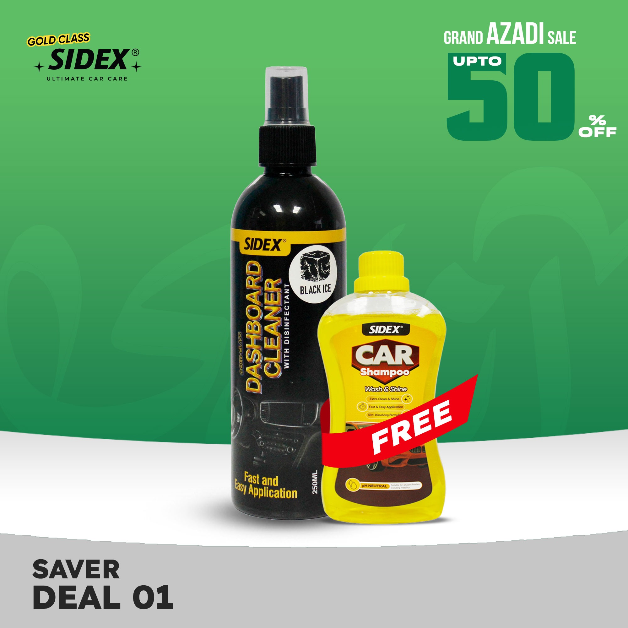 (Saver Deal-1) Dashboard Cleaner 250ml with Free Wash & Shine Shampoo)