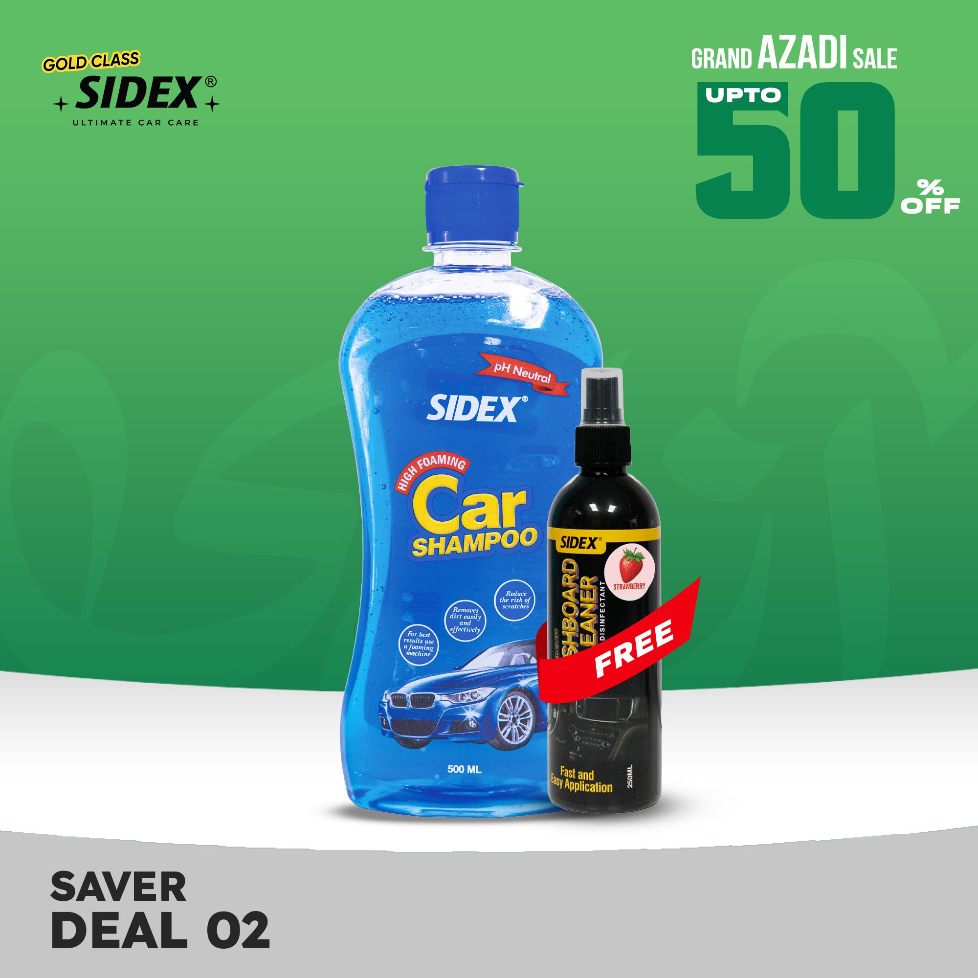 (Saver Deal-2) High Foaming Shampoo 500ml with Free Dashboard Cleaner