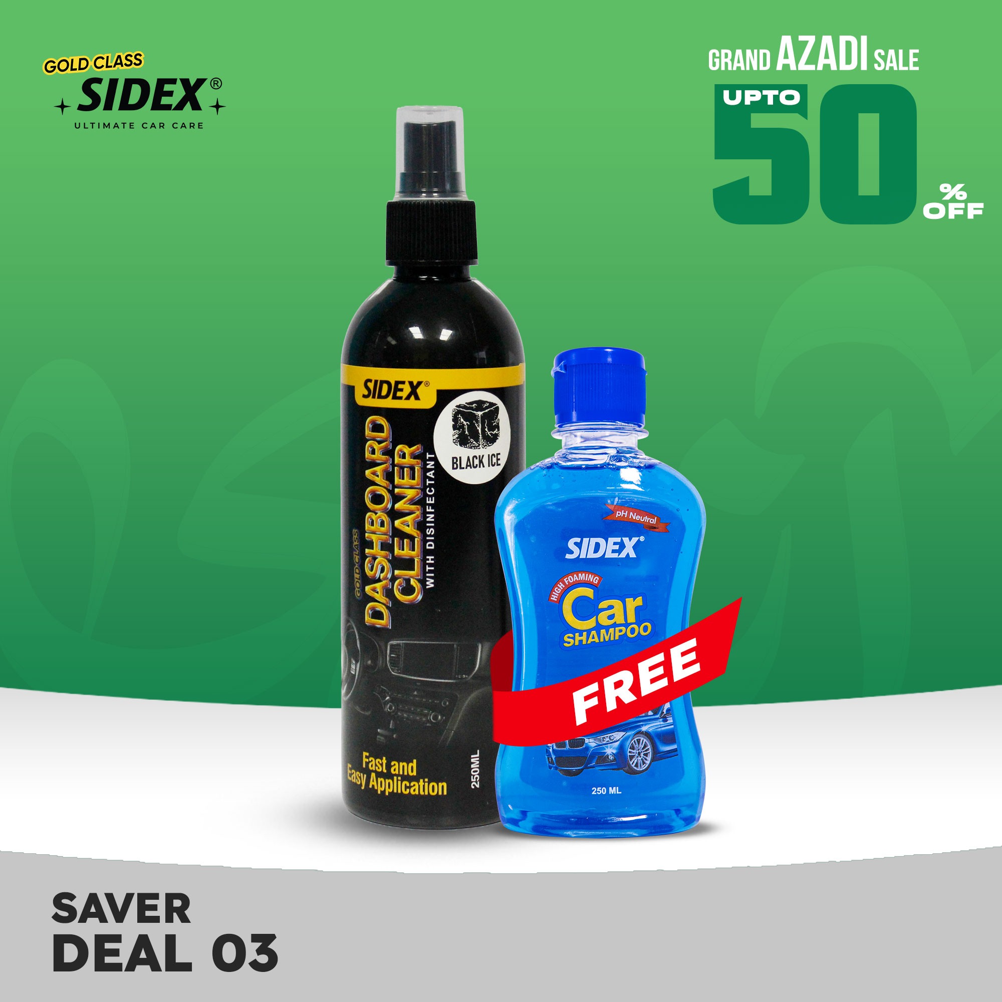 (Saver Deal-3) Dashboard Cleaner 250ml with Free High Foaming Shampoo