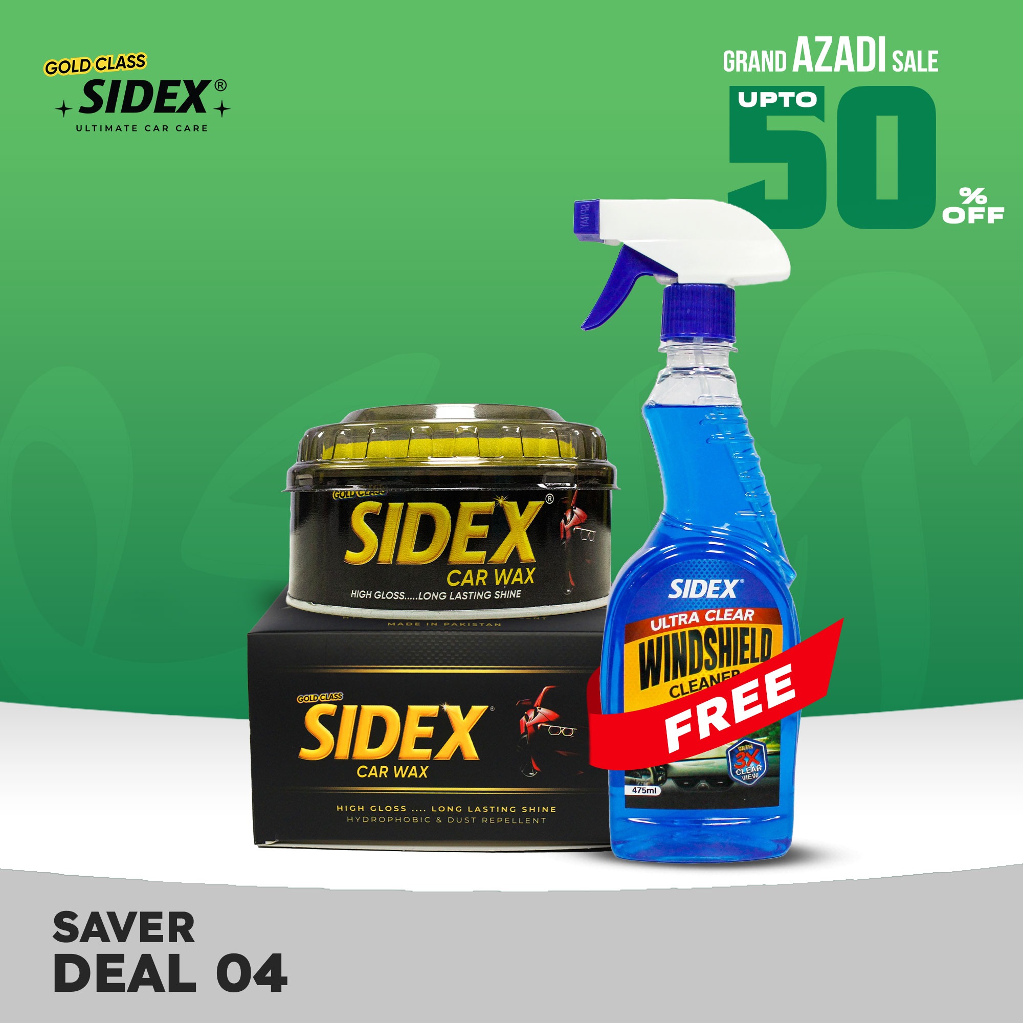 (Saver Deal-4) Sidex Car Wax with Free Windshield Cleaner